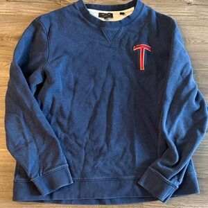 Ted Baker Blue Crewneck Sweater with Red Logo